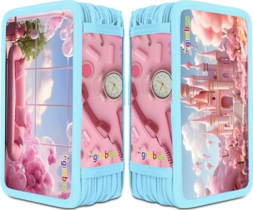 Pbs Connect Pennal Gimboo Skolepenal Med Tilbehør, 3 Rom, Søt, Rosa