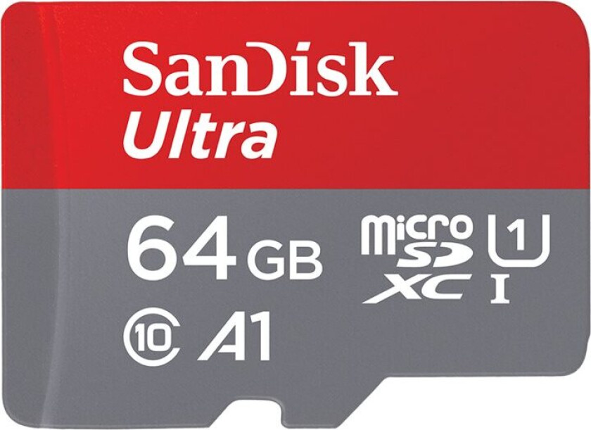 Sandisk Ultra - Flashminnekort (Microsdxc Til Sd-Adapter Inkludert) - 64 Gb - A1 / Uhs-I U1 / Class10 - Microsdxc Uhs-I
