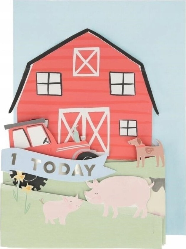 3D Farm Gratulasjonskort