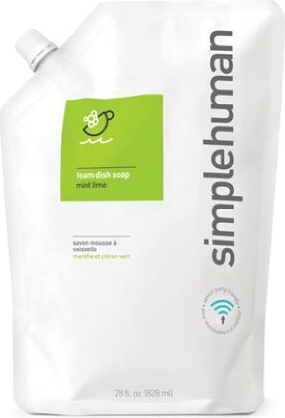 828 ml skum oppvaskmiddel refill pose, mynte lime