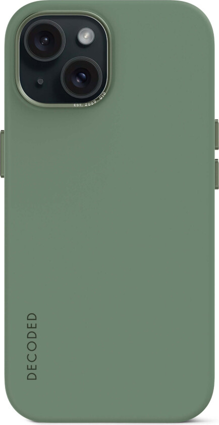 Dekodet silikon deksel til iPhone 15 - Sage Leaf