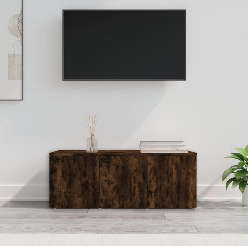 TV-benk røkt eik 80x34x30 cm konstruert tre
