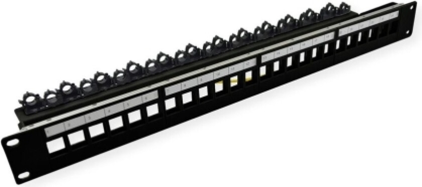 Roline 19" Keystone Modulholder 24 Porter Skjermet Blankklemmefeste. (26.11.0390)