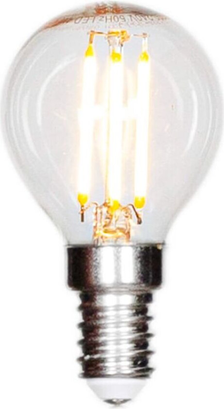 Filamentlampe LED dimbar kule E14 4W Klar Ø4,5 cm