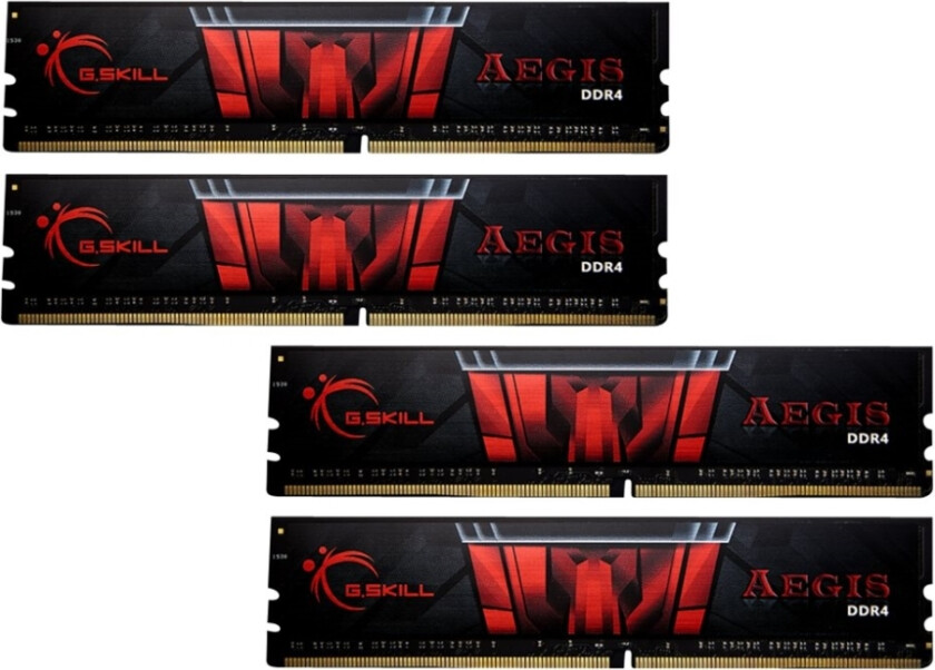 Aegis - Ddr4 - Sett - 64 Gb: 4 X 16 Gb - Dimm 288-Pin - 2400 Mhz / Pc4-19200 - Cl15 - 1.2 V - Ikke-Bufret - Ikke-Ecc