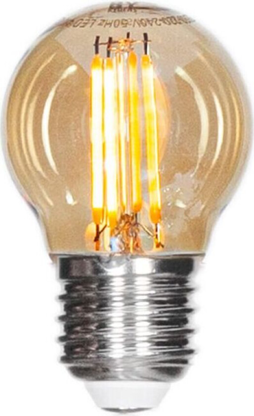 Filamentlampe LED dimbar kule E27 4W Amber Ø4,5 cm