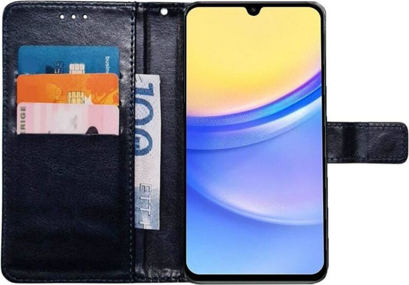 Lommebokdeksel 3-kort Samsung Galaxy A15 - Mørkeblå