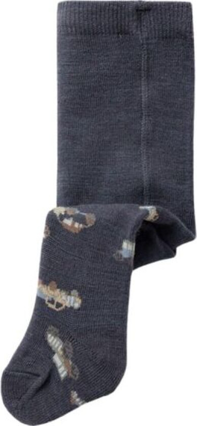 Name It - Strømpebukse i Ull Wak Biler Ombre Blue Jaquard