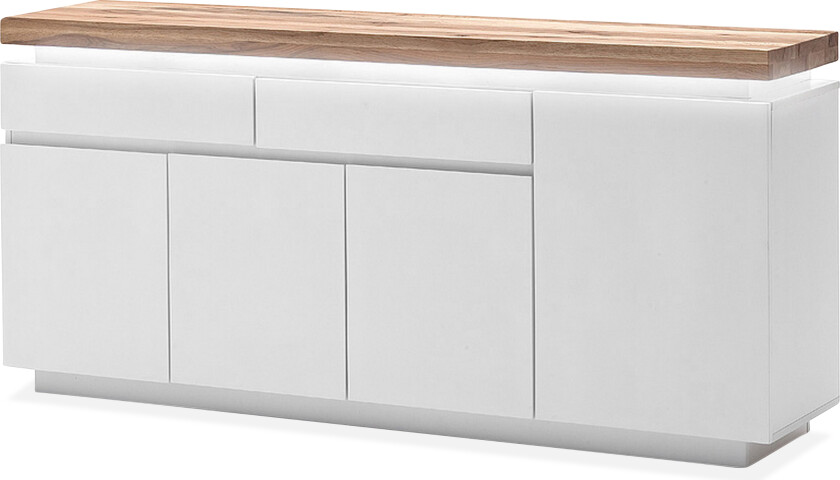 Corbett Skjenk 175 cm 4 Dører 2 Skuffer - Oljet Eik/Matt Hvit