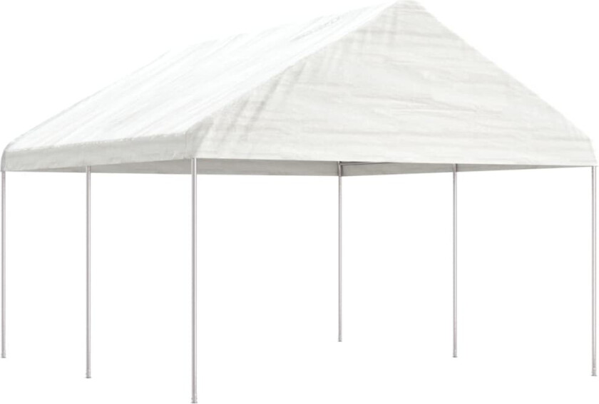 Paviljong med tak hvit 4,46x4,08x3,22 m polyetylen