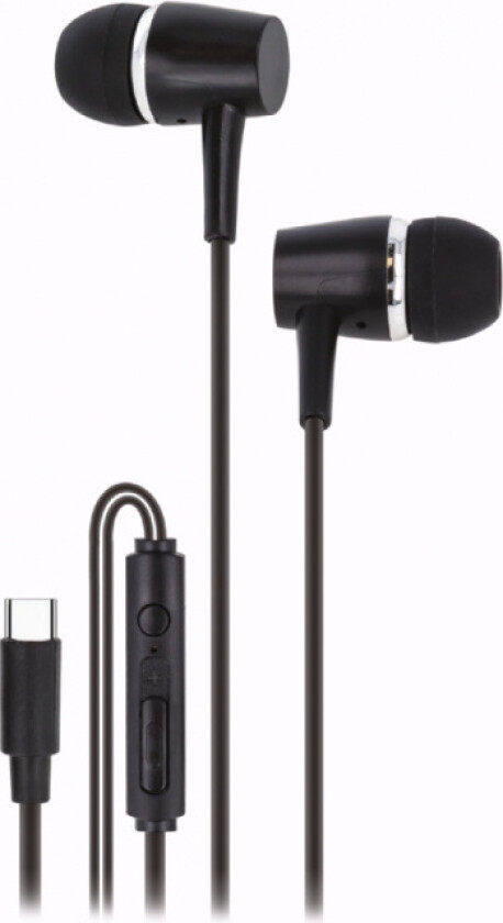 SPD-C-21 Trådade hörlurar USB-C, Svart
