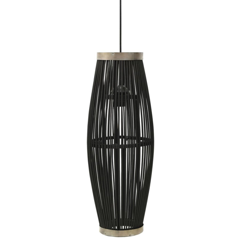 Pendellampe svart selje 40 W 27x68 cm oval E27