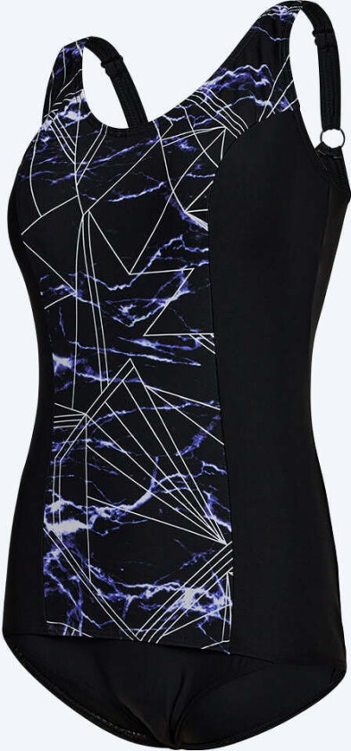 badedrakt plus size til damer m. blomster - Vale - Svart - Badedrakter for damer - Store størrelser