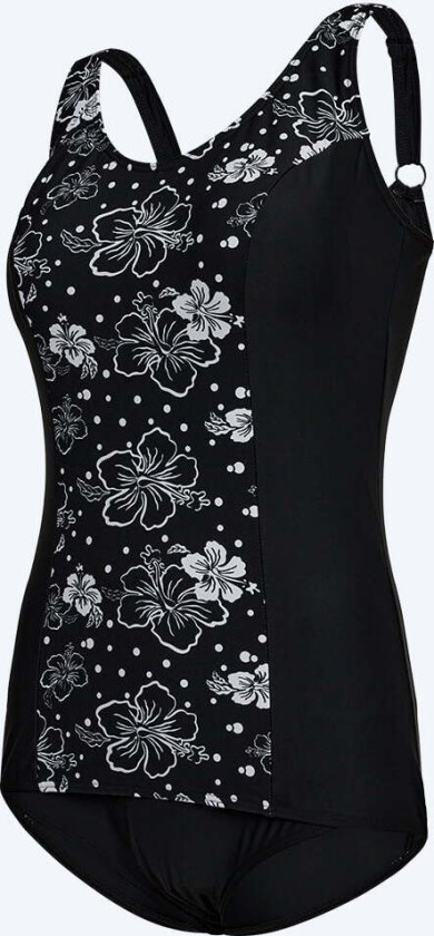 Mirou badedrakt plus size til damer m. blomster - Vale - Svart/hvit - Watery - Badedrakter for damer - Store størrelser