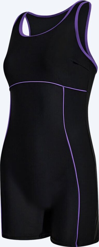 Mirou badedrakt med ben til damer - Tirta - Svart/lilla - Watery - Badedrakter for damer - Med bein