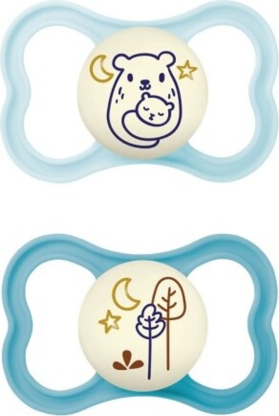 Mam Air Night 2-pakning, Str. 2 (6-16 Mdr.), Symmetrisk/silikon