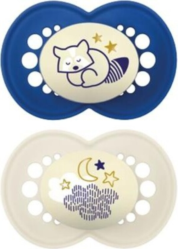 Bilde av Mam Original Night 2-pack, Str. 2 (6-16 Mdr.), Symmetrisk - Silikon