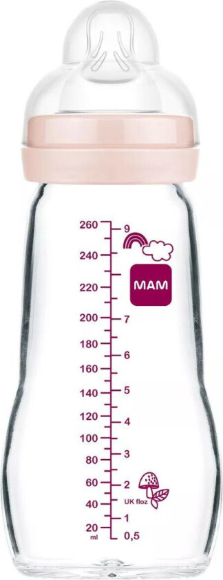 Mam Feel Good tåteflaske - Fra 2 måneder, 260ml - Rosa