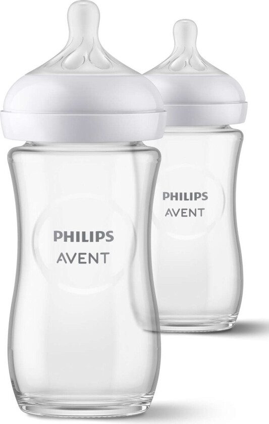 Bilde av Avent tåteflaske - 1+ måned, 240 ml, 2 stk - Hvit