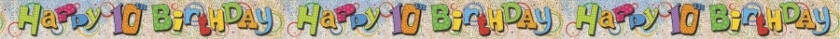 Foilbanner til tiårsdag, ca 3,6m