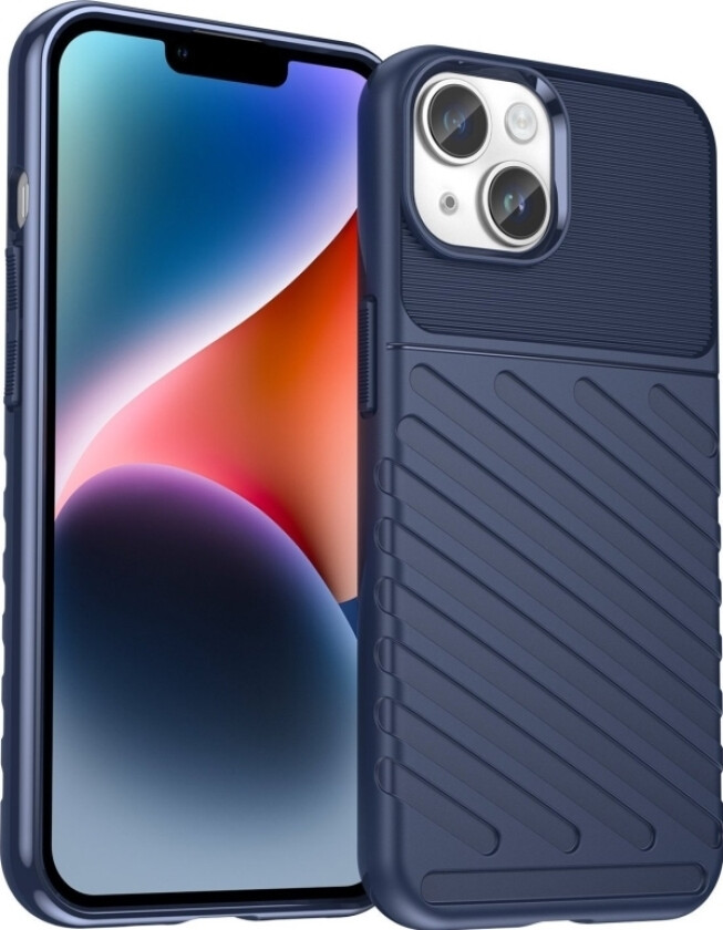 Thunder Case Iphone 14 Deksel, Pansret Deksel, Blå