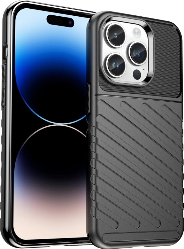 Thunder Case Iphone 14 Pro Max Deksel, Pansret Deksel, Svart