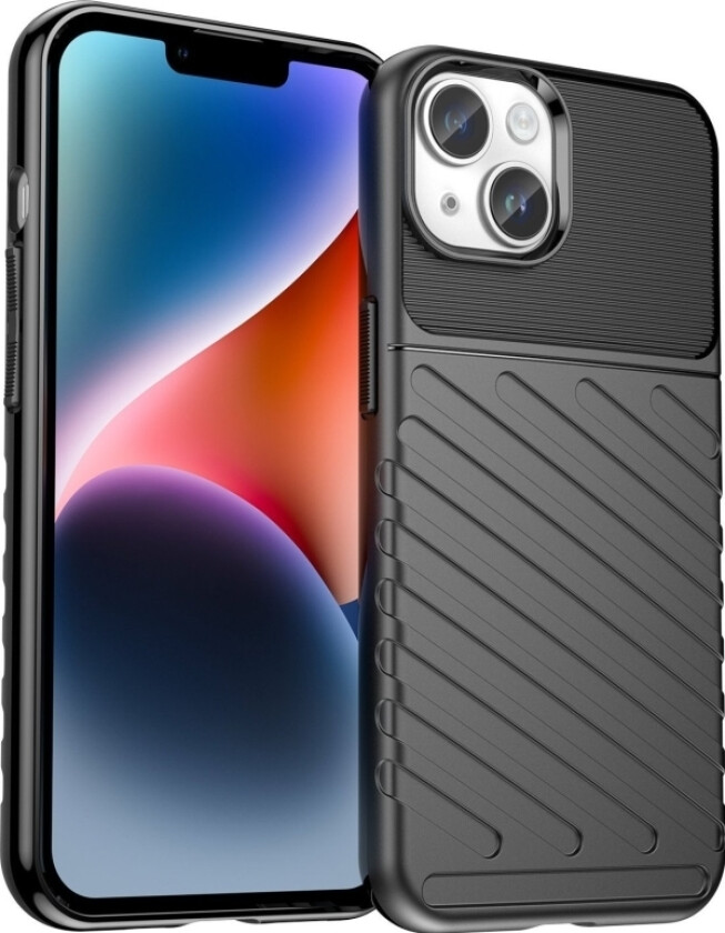 Thunder Case Iphone 14 Plus-Deksel, Pansret Deksel, Svart