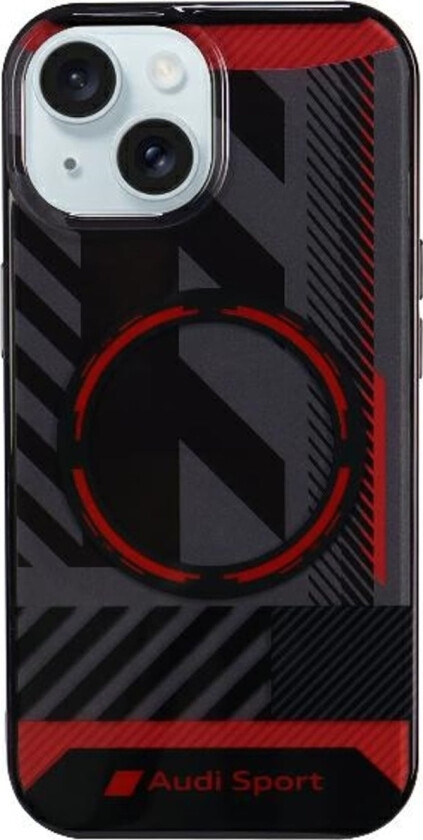 Audi Audi Iml Sport Magsafe Case Iphone 15 / 14 / 13 6.1" Czarny/Black Hardcase Au-Imlmip15-Rsq/D2-Bk