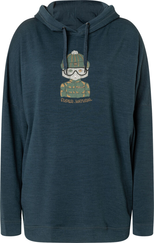 Women's Snow Cat Hoodie S, Blueberry/Various