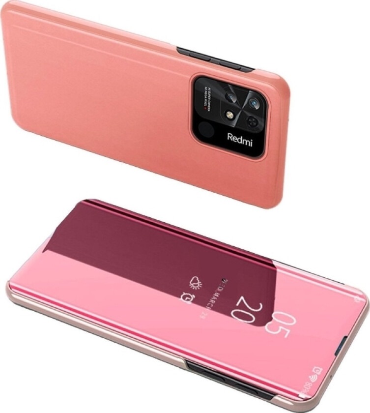 Clear View Case Xiaomi Redmi 10C Deksel Med Klaff Rosa