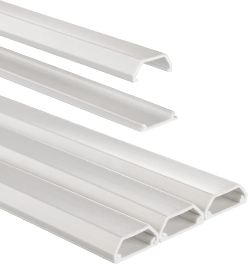 Kabelkanal, 3 Stk, Selvklebende, Firkantet, 100 X 2,1 X 1 Cm, Pvc, Hvit (00220981)