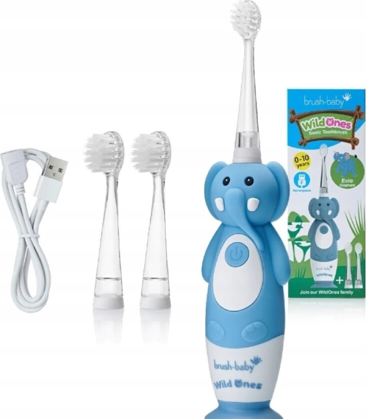 Brush Baby_Wild Ones Sonisk Tannbørste For Barn 0-10 Elephant