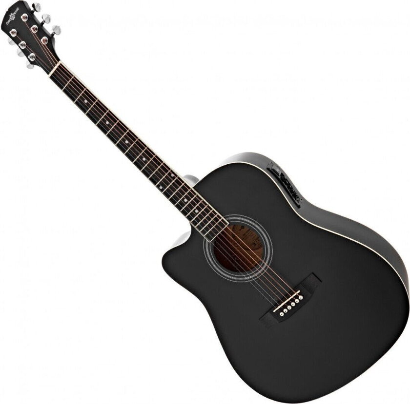 Bilde av Gear4Music Dreadnought Cutaway Left Handed Electro Acoustic Guitar Black