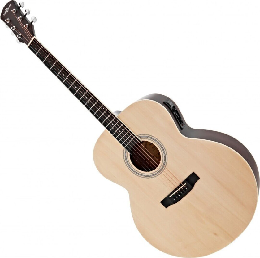 Jumbo Left Handed Electro Acoustic Guitar by Gear4music Natural