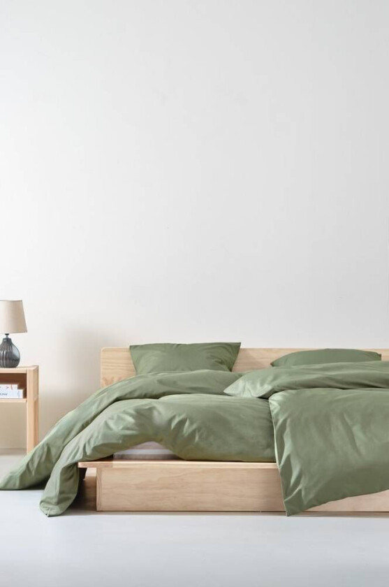 ZACK PERCALE sengesett enkeltseng - økologisk Kaki