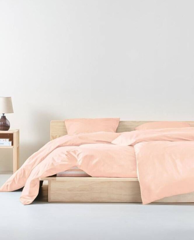 ZACK PERCALE sengesett enkeltseng - økologisk Blek fersken