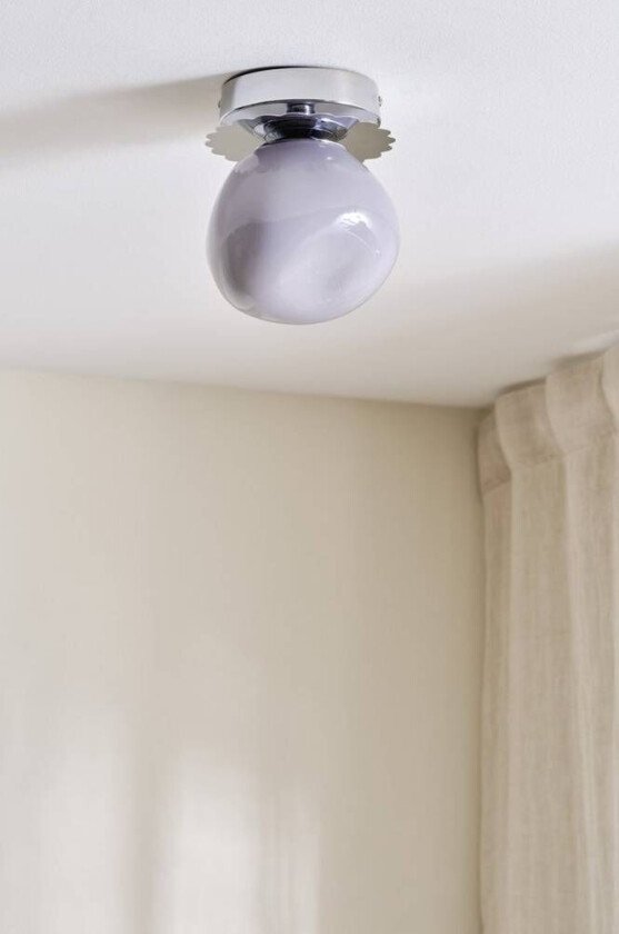 BON taklampe Chrome Base With Purple (14-3905 Tcx Lavender Blue) Shade