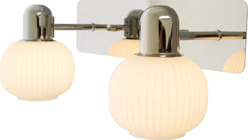 Messina vegglampe 2 - Krom / Opal