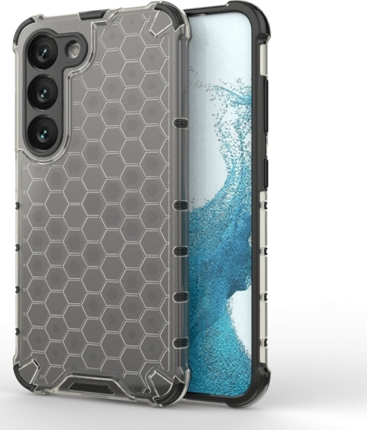 Honeycomb-Deksel Til Samsung Galaxy S23 Pansret Hybriddeksel Sort