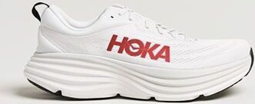Hoka Bondi 8 White/Vermillion