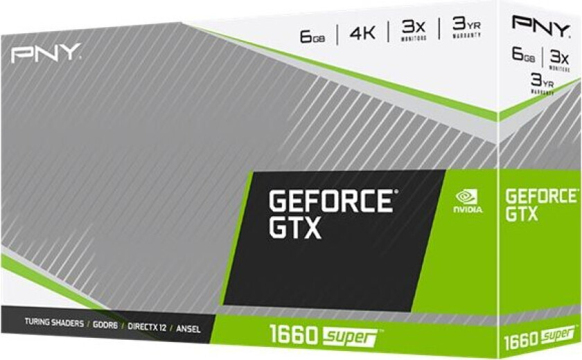 Pny Geforce Gtx 1660 Super Single Fan - Grafikkort - Gf Gtx 1660 Super - 6 Gb Gddr6 - Pcie 3.0 X16 - Dvi, Hdmi, Displayport
