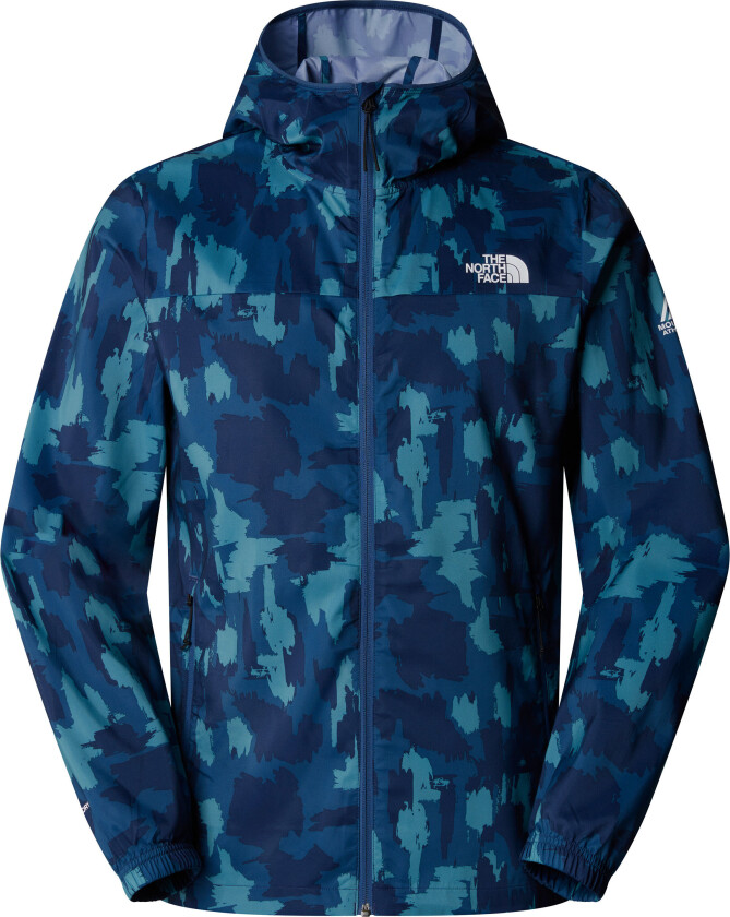 Men's Mountain Athletics Printed Hooded Wind Jacket Summit Navy Painted Mountains Print L
