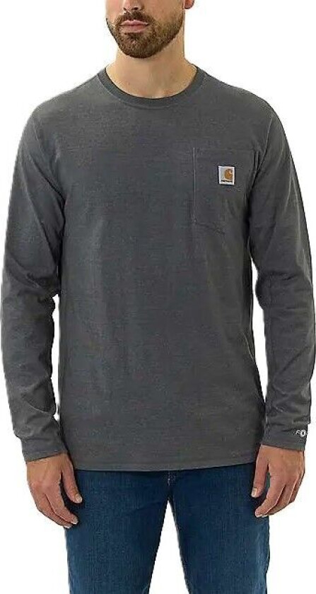 Men's Midweight Long-Sleve Pocket T-Shirt Carbon Heather S