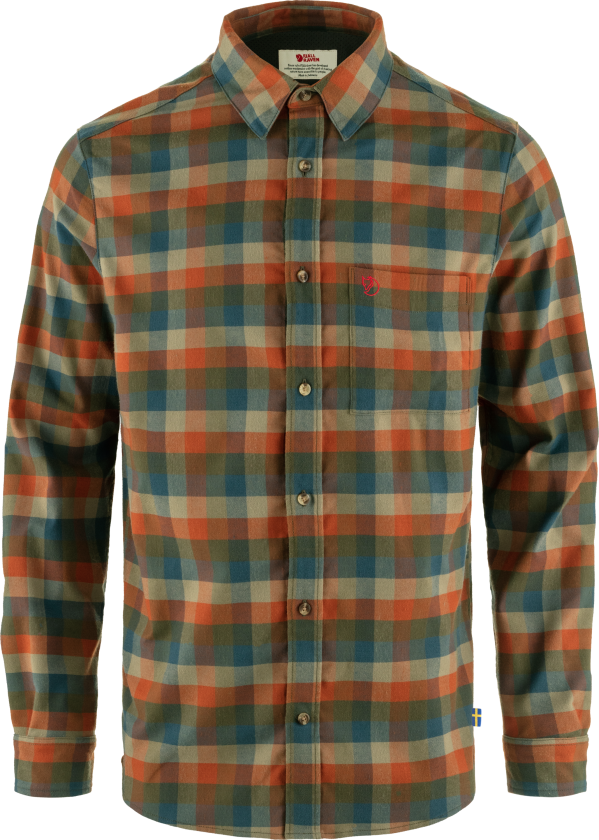 Men's Lappland Stretch Flannel Shirt Laurel Green-Autumn Leaf S