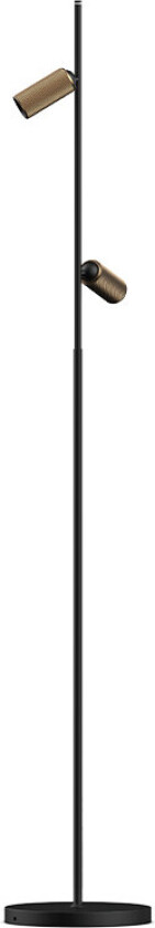 - Decor F2 LED Gulvlampe Double Dim. Svart/Messing