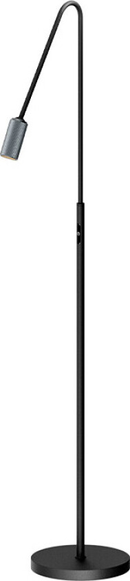 - Decor F1 LED Gulvlampe Dim. Svart/Matt Alu