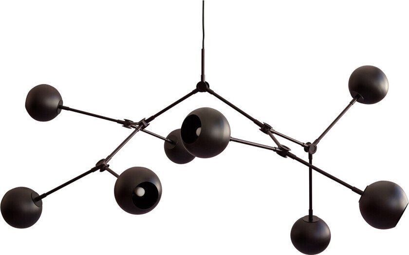 - Drop Globe Lysekrone Burned Svart