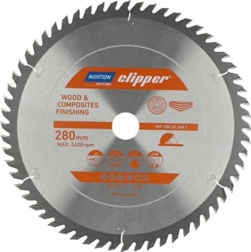 Sirkelsag 280 Mm X 30 Mm X 60Z Tre Og Kompositter Atb (3.2 / 2.2)