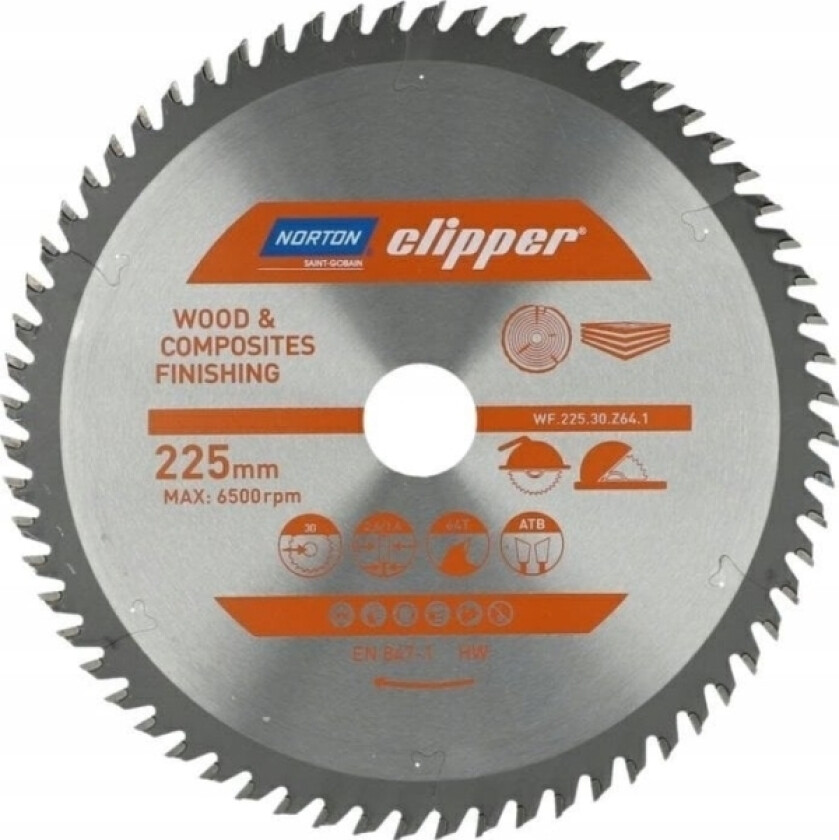 Sirkelsag 225 Mm X 30 Mm X 64Z Tre Og Kompositter Atb (2,6 / 1,6)