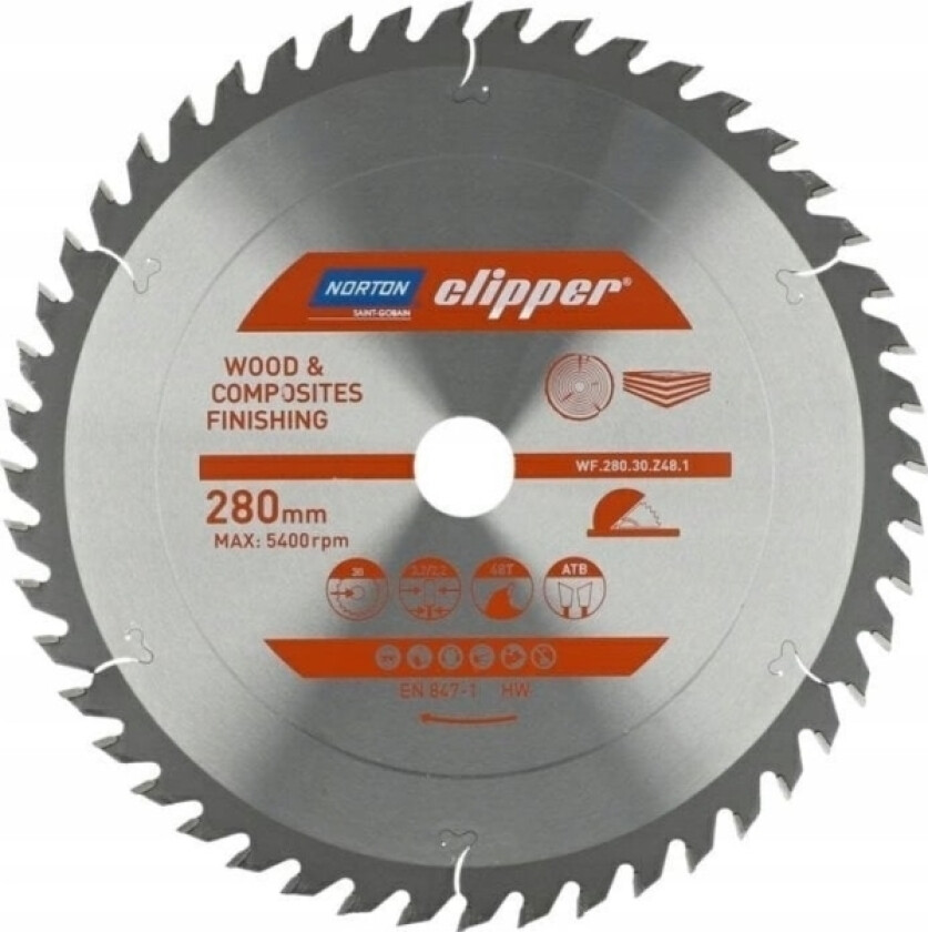 Sirkelsag 280 Mm X 30 Mm X 48Z Tre Og Kompositter Atb (3.2 / 2.2)